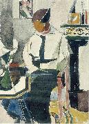 Theo van Doesburg Lena in interieur France oil painting artist